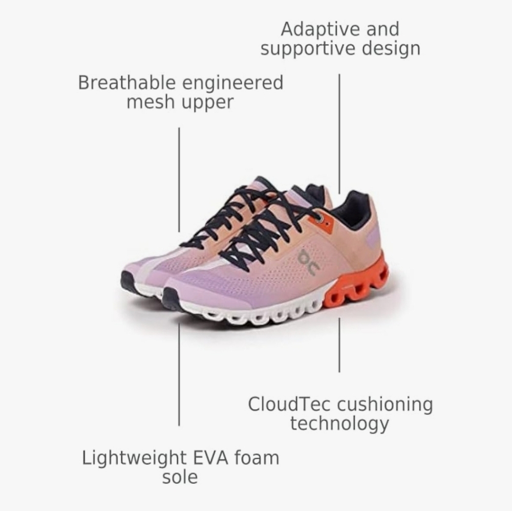 ON Women's Cloud X Sneaker, 6.5, Rose Fuiji - Picture 2 of 9